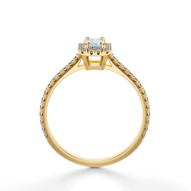 Złoty pierścionek diament szlif szmaragdowy SBPZ_059